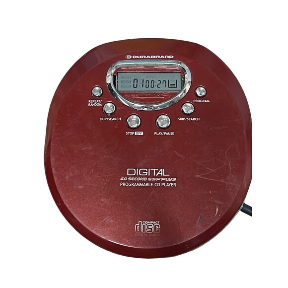 Durabrand CD Player CD-85 Joggable 60 Second ESP Plus Portable Red Tested Works - Picture 1 of 8